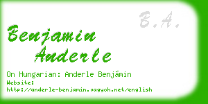 benjamin anderle business card